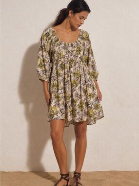 Anthropologie Daily Practice Botanical Floral Mini Dress XS